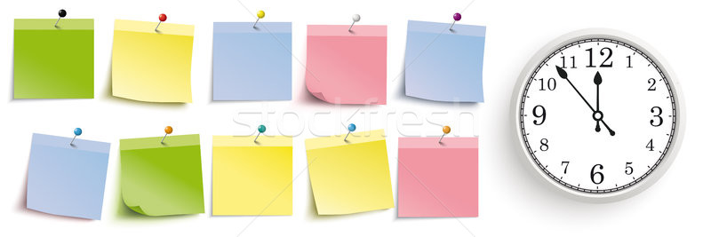 Stockfoto: Gekleurd · verdubbelen · klok · stickers