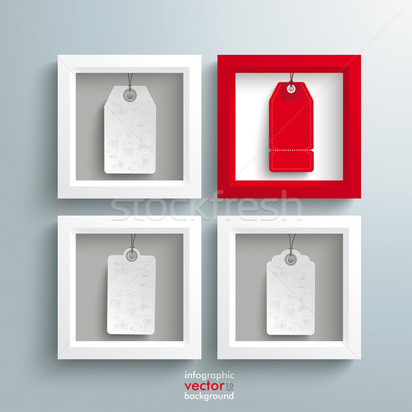 3 White 1 Red Price Stickers Stock photo © limbi007