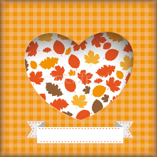 Autumn Flyer Foliage Heart Hole Stock photo © limbi007