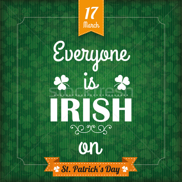 St Patricks Day Vintage Cover Everyone Irish Stock photo © limbi007