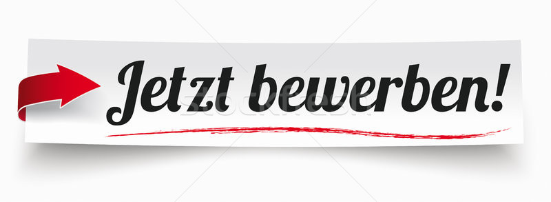 Paper Banner Red Arrow Jetzt Bewerben Stock photo © limbi007