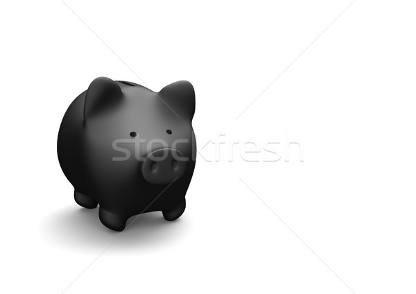 Preto piggy bank branco ilustração 3d fundo compras Foto stock © limbi007