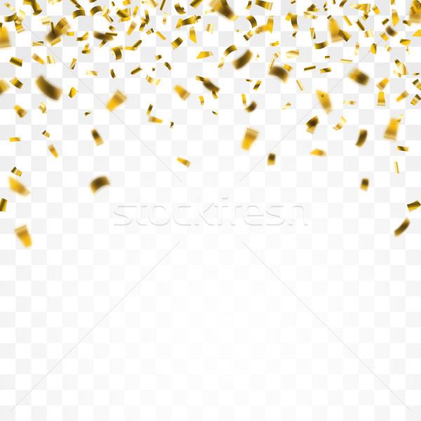 Altın konfeti şeffaf eps 10 vektör Stok fotoğraf © limbi007