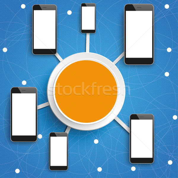Infographic Smartphone Networks Circles Blue Sky Stock photo © limbi007