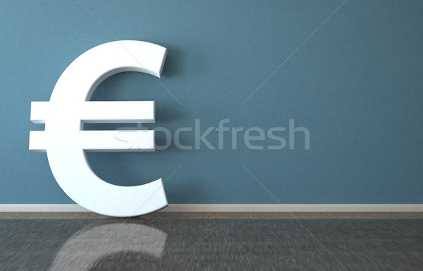 Zdjęcia stock: Euro · pokój · biały · symbol · 3d · ilustracji · banku