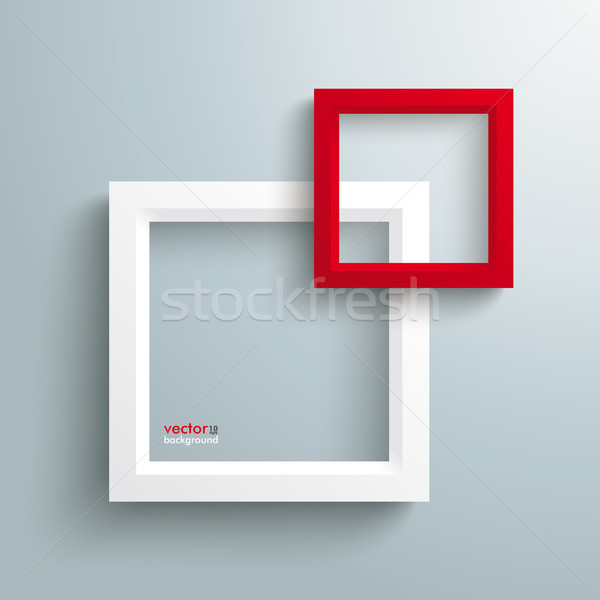 White And Red Frame Silver Background Stock photo © limbi007