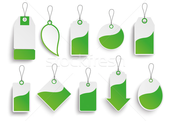 set of green price stickers Stock photo © limbi007