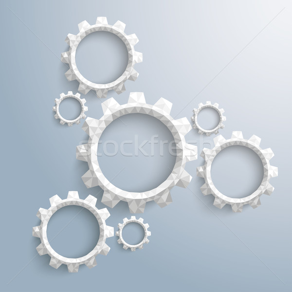 Low Poly Gear Wheels Cycle Infographic Stock photo © limbi007