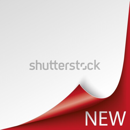 Scrolled Corner Red Paper Cover Neu Stock photo © limbi007