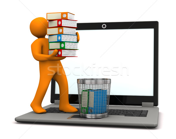 Manikin Folders Wastebasket Stock photo © limbi007