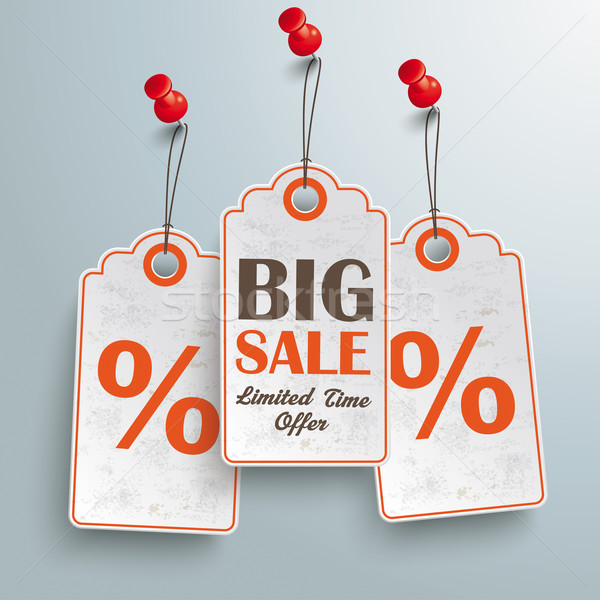3 Price Stickesr Big Sale Red Thumbtack Stock photo © limbi007