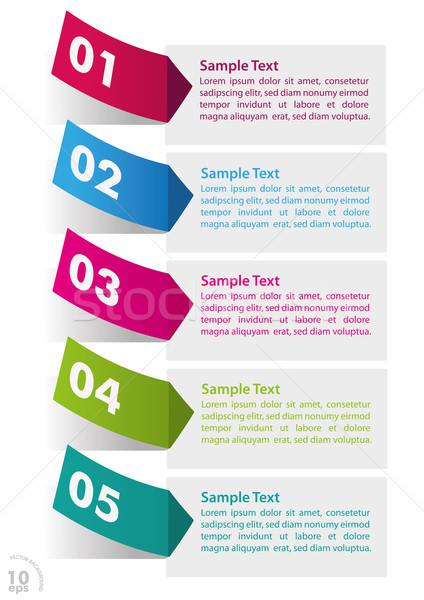 Five Colorful Sticker Infographic Stock photo © limbi007