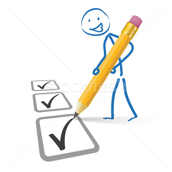 Stickman Pencil Checklist Stock photo © limbi007