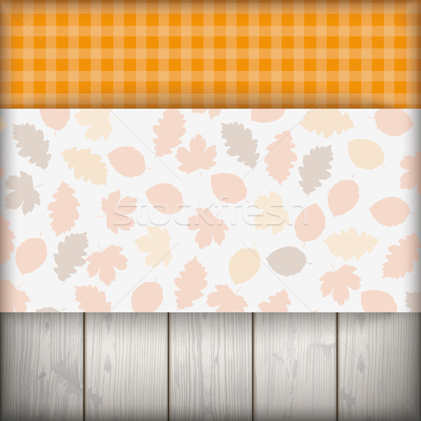 Autumn Checked Cloth Banner Foliage Wood Stock photo © limbi007