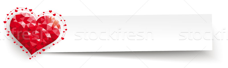 Foto stock: Baixo · coração · papel · bandeira · branco