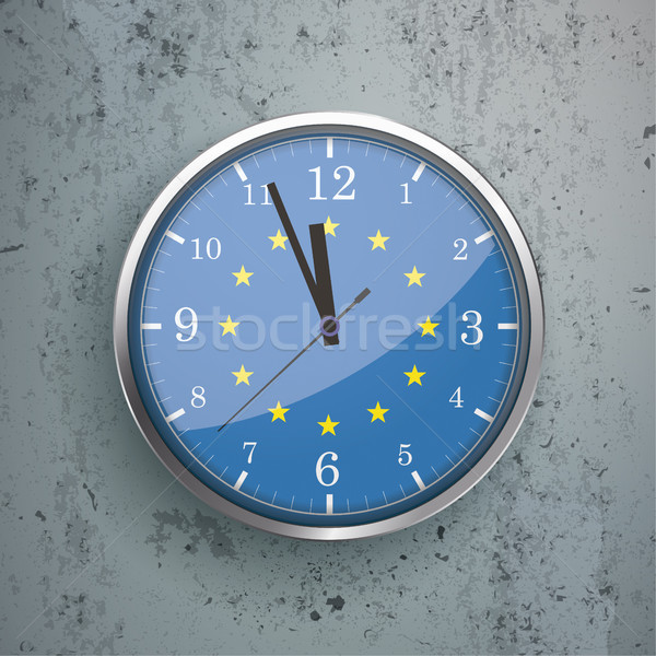 Clock Concrete EU Flag Stock photo © limbi007