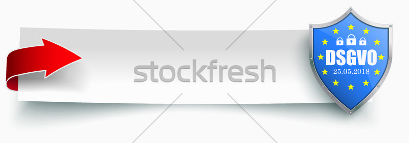 Red Paper Banner Arrow Protection Shield  DSGVO Stock photo © limbi007