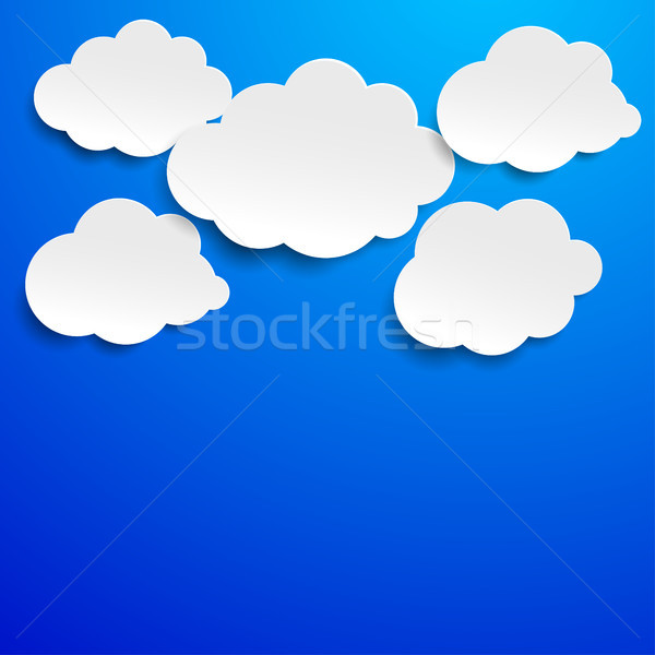 Cloudscape Blue Sky Label Stock photo © limbi007