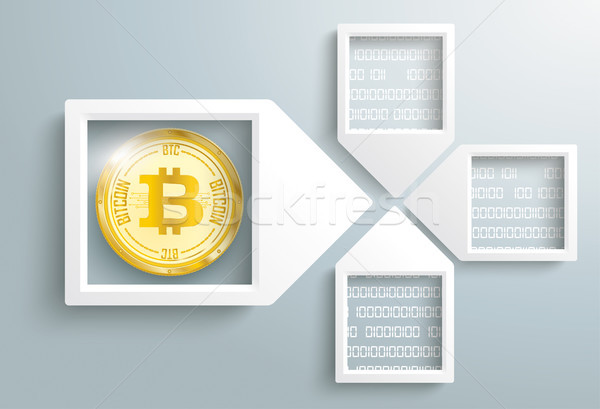 Stock photo: Paper Arrow Frames Data Bitcoin Blockchain