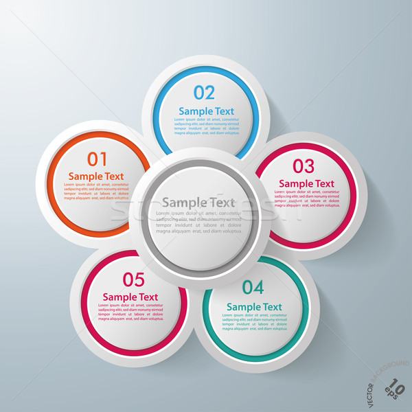 Infographic Design Flower 5 Options Stock photo © limbi007