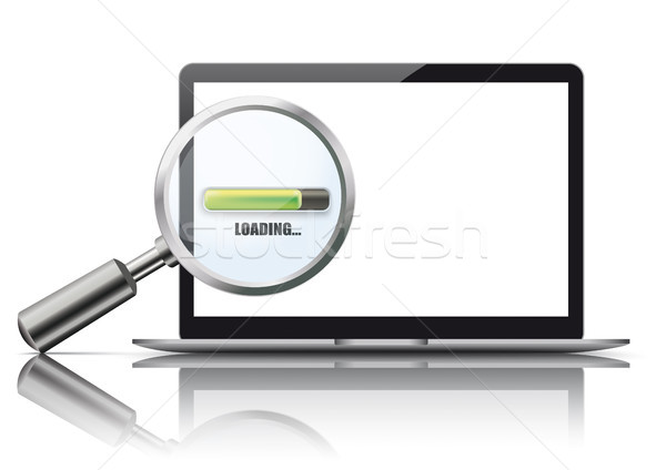 Notebook Loupe Mockup Mirror Loading Stock photo © limbi007