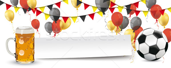 Paper Banner Buntings Balloons Germany Football Beer Mug Stock photo © limbi007