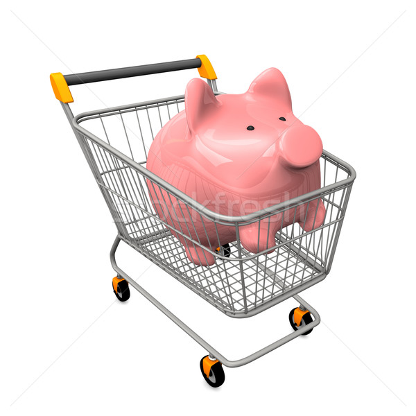 ショッピングカート 貯金 ピンク 白 ショッピング ショップ ストックフォト © limbi007
