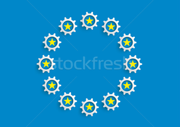 EU Flag GEars Stock photo © limbi007