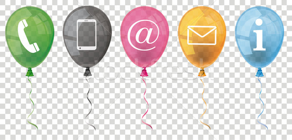Colored Balloons Contact Icons Banner Transparent Stock photo © limbi007