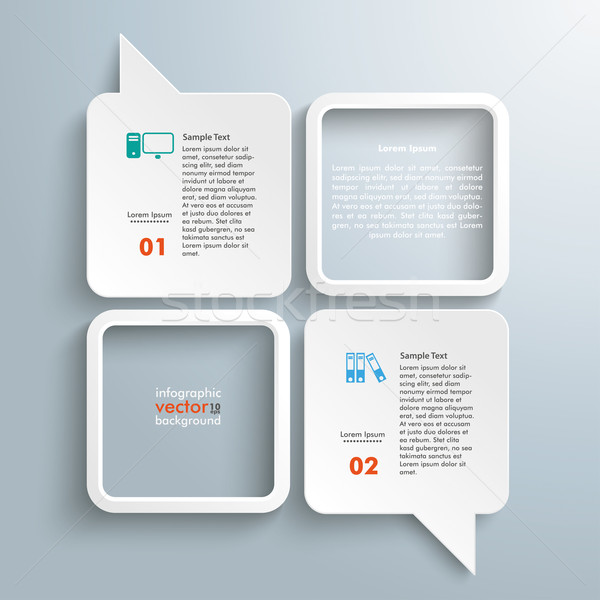 4 Rectangle Speech Bubbles 2 Frames Stock photo © limbi007