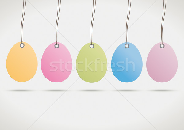 5 Colored Easter Eggs Vintage Background Stock photo © limbi007