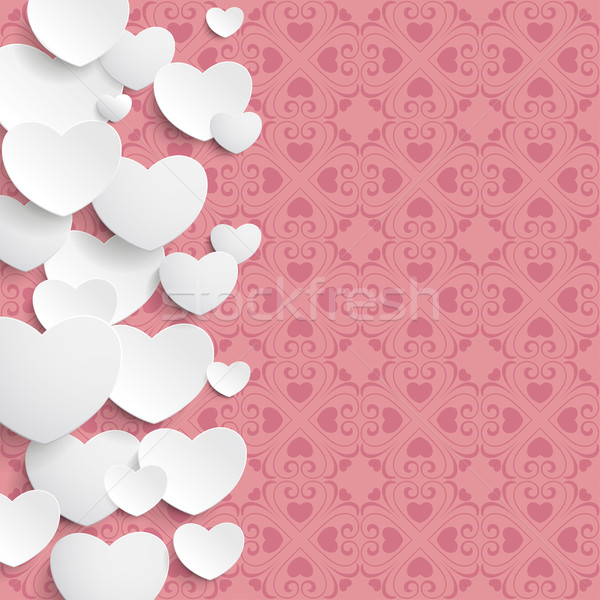 белый сердцах сторона розовый украшения прибыль на акцию Сток-фото © limbi007