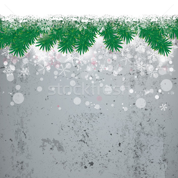 Nieve abeto concretas Navidad cubrir blanco Foto stock © limbi007