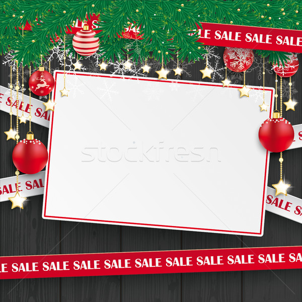 Sale Lines Christmas Card Black Wood Stock photo © limbi007
