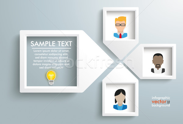 Paper Arrow Frames Solution Humans Infographic Stock photo © limbi007