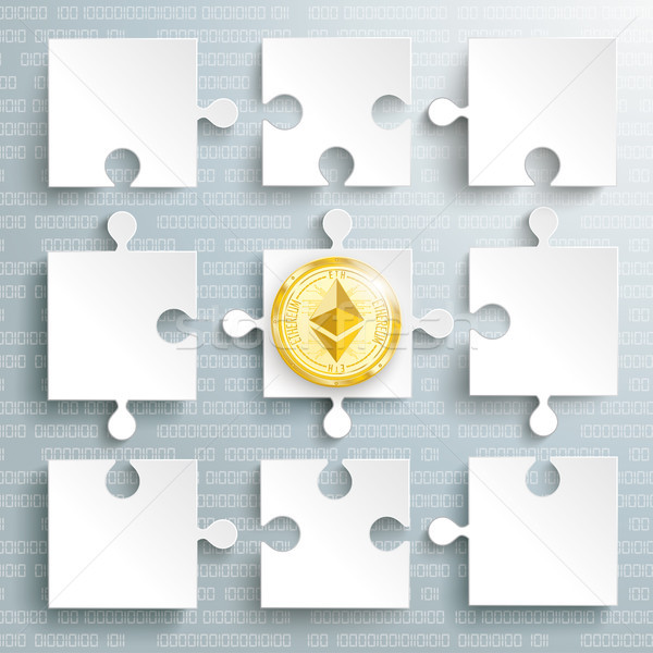 Paper Puzzles Ethereum Coin Stock photo © limbi007