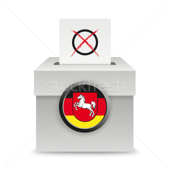 Szavazás doboz papír alsó zászló fehér Stock fotó © limbi007