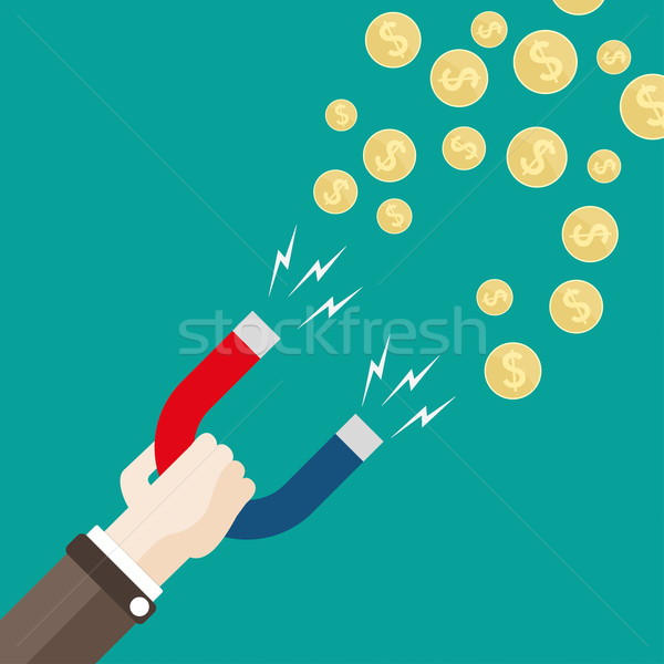 Flat Hand Magnet Money Dollar Stock photo © limbi007