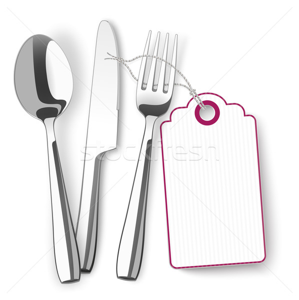 Fork Knife Spoon Price Sticker Stock photo © limbi007
