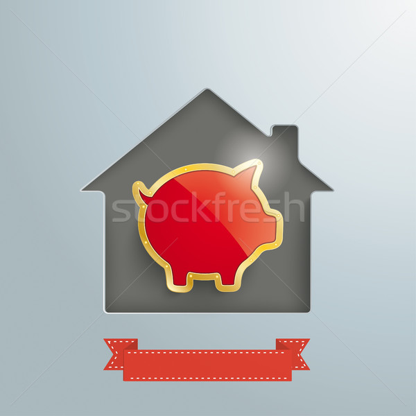 House Hole Golden Piggy Bank Stock photo © limbi007