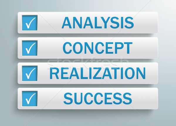 4 Tabs Checklist Analysis Concept Realization Success Stock photo © limbi007