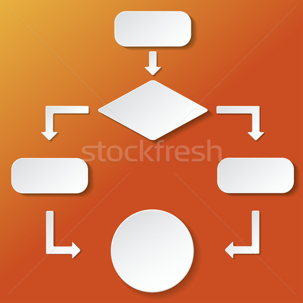 Flowchart Paperlabels Orange Background Stock photo © limbi007