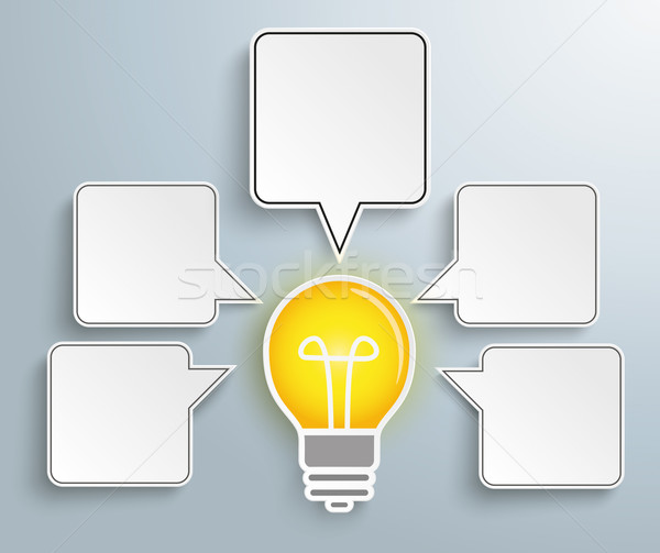 Bulb Quadratic Speech Bubbles Stock photo © limbi007