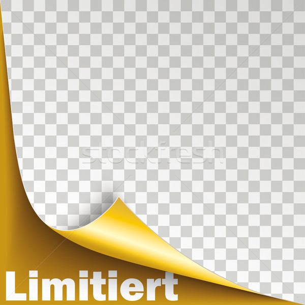 Limitiert Scrolled Corner Golden Paper Cover Transparent Stock photo © limbi007