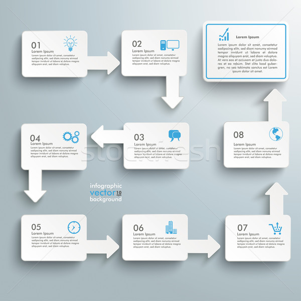 Rectangle Flowchart 8 Options Stock photo © limbi007