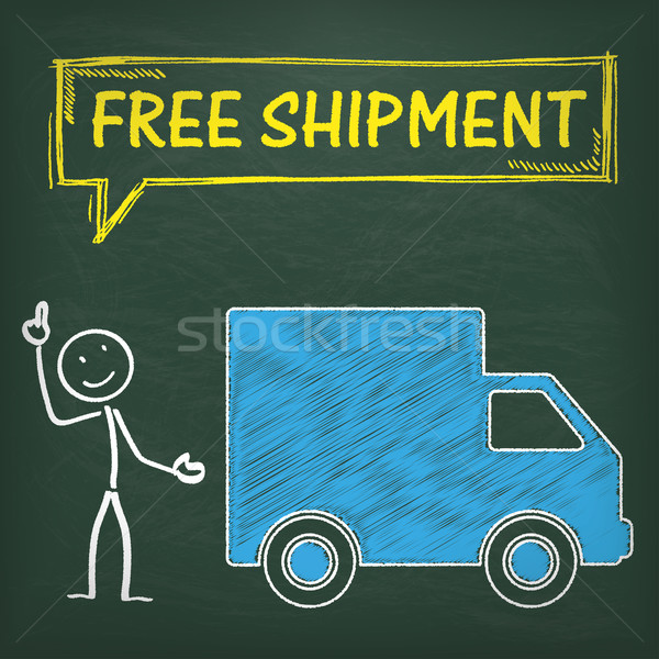 Blackboard Stickman Car Free Shipment Stock photo © limbi007