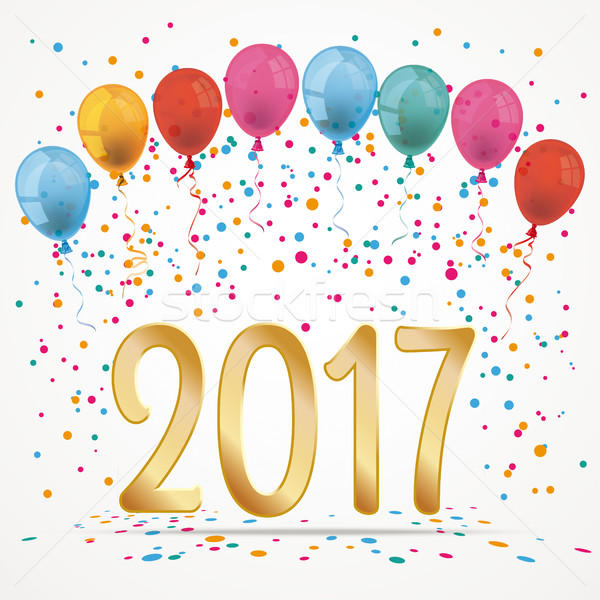 Balloons Confetti 2017 Stock photo © limbi007