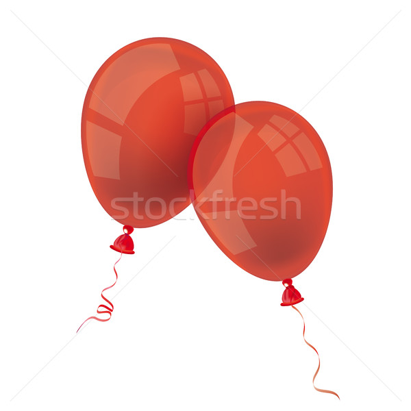 Stockfoto: Rood · ballonnen · twee · witte · eps · 10