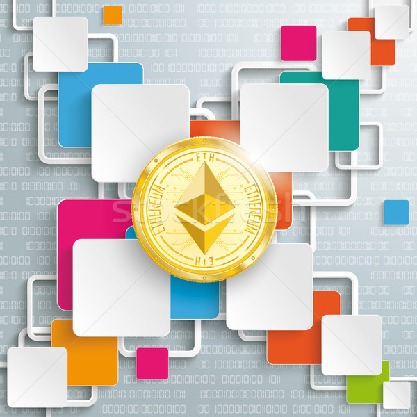 Rectangles Squares Cross Ethereum Coin Data Stock photo © limbi007