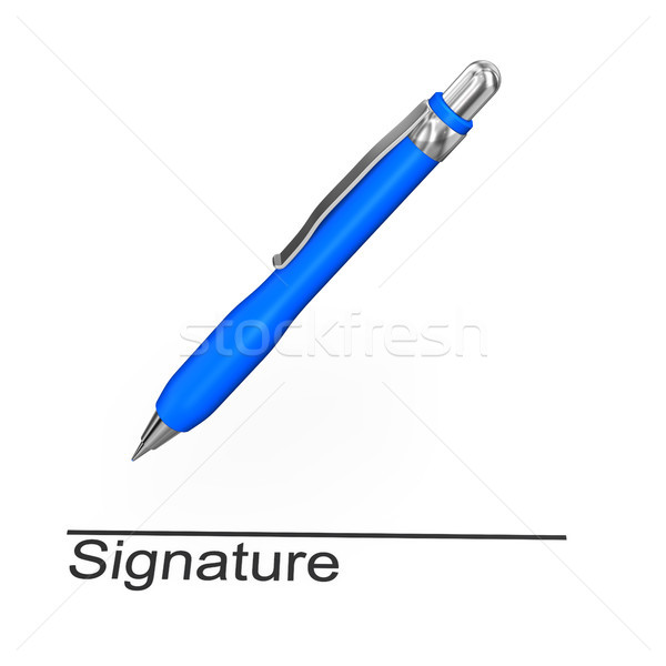 Handtekening Blauw tekst witte papier bal Stockfoto © limbi007